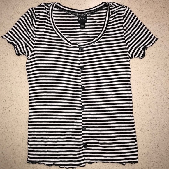 🌴3/$20 art class Ribbed Striped Top 7/8 Medium - Picture 1 of 5